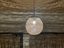 Moroccan Brass Pendant Light – Handcrafted Lantern Ceiling Light with Adjustable Chain, Perfect for Home or Restaurant Décor