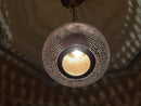 Handmade Moroccan Brass Pendant Light with Adjustable Chain, Atlas Lights Ceiling Fixture - 5 Sizes Available