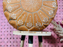 Moroccan POUF **50% OFF** with White Stitching Leather Pouf Ottoman Pouf Morrocan Leather Pouf Moroccan Pouffe