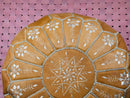 Moroccan POUF **50% OFF** with White Stitching Leather Pouf Ottoman Pouf Morrocan Leather Pouf Moroccan Pouffe