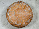 Moroccan POUF **50% OFF** with White Stitching Leather Pouf Ottoman Pouf Morrocan Leather Pouf Moroccan Pouffe