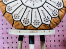 Moroccan POUF **50% OFF** with White Stitching Leather Pouf Ottoman Pouf Morrocan Leather Pouf Moroccan Pouffe, Home gifts, Wedding Gifts