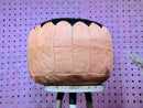Moroccan Handmade Leather Pouf – Black & Tan Brown Pouffe Footstool, Leather Ottoman, "18.90 x 18.90 x 11.42" Inches, Handmade Morocan Decor