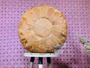 Handmade Moroccan Leather Pouffe – Artisan Pouffe Footstool, "17.72 x 17.72 x 10.63" Inches, Natural Leather Ottoman Pouf