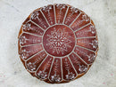 Handmade Moroccan Leather Pouf Ottoman - "17.72x17.72x10.63" inches - Bohemian Floor Pillow for Home Décor & Footstool