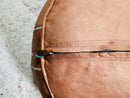 Handmade Moroccan Leather Pouf Ottoman - "17.72x17.72x10.63" inches - Bohemian Floor Pillow for Home Décor & Footstool