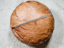 Handcrafted Moroccan Leather Pouf – Bohemian Decor Ottoman, Footstool, Decorative Pouf – "17.72 x 17.72 x 10.63" inches – Ready to Ship