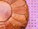 Handcrafted Moroccan Leather Pouf - "19.69x19.69x11.81" Inches Bohemian Ottoman, Footstool, Floor Pillow for Home Decor, Moroccan Furniture