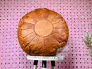 Handcrafted Moroccan Leather Pouf Ottoman - Brown Pouf, Perfect for Living Room Décor, Footstool & Moroccan Ottoman