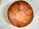 Handcrafted Moroccan Leather Pouf Ottoman - Brown Pouf, Perfect for Living Room Décor, Footstool & Moroccan Ottoman