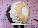Handcrafted Moroccan Leather Pouf Ottoman | Round Tan & Brown Footstool | Moroccan Floor Cushion | Perfect for Coffee Table or Decor