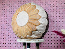 Handcrafted Moroccan Leather Pouf Ottoman | Round Tan & Brown Footstool | Moroccan Floor Cushion | Perfect for Coffee Table or Decor