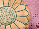Handmade Moroccan Leather Pouf – Premium Genuine Leather Ottoman Pouf for Living Room Decor, Moroccan Style Gift