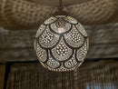 Handcrafted Moroccan Brass Pendant Light – Elegant Moroccan Lantern for Ceiling Decor with Adjustable Chain and US Electrical Standards
