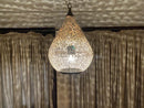 Handmade Moroccan Brass Pendant Light | Pierced Artisan Lighting for Boho Home Decor | Exotic Brass Hanging Pendant