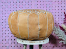 Moroccan POUF **50% OFF** with White Stitching Leather Pouf Ottoman Pouf Morrocan Leather Pouf Moroccan Pouffe