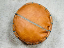 Moroccan Leather Pouf, Handmade Ottoman "13 x 13 x 8.3" Inches, Boho Floor Pouf, Light Brown Pouf, Berber Footstool, Moroccan Decor