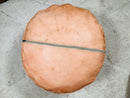 Handmade Moroccan Black and Peach Leather Pouf Ottoman – Stylish Round Floor Cushion, Pink Decor Pouf, Moroccan Ottoman Seat by 100kends