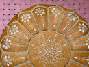 Handmade Moroccan Round Leather Pouf – Genuine Brown Leather, Artisan Decor for Living Room "20 x 20 x14" inches