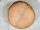 Handmade Moroccan Leather Pouffe – Artisan Pouffe Footstool, "17.72 x 17.72 x 10.63" Inches, Natural Leather Ottoman Pouf