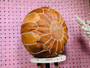 Moroccan Leather Pouf, Handmade Camel Brown Ottoman "18.1 x 18.1 x 10.6" inches, Boho Floor Cushion, Moroccan Decor, Footstool Pouf