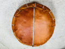 Moroccan Leather Pouf, Handmade Camel Brown Ottoman "18.1 x 18.1 x 10.6" inches, Boho Floor Cushion, Moroccan Decor, Footstool Pouf
