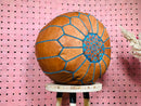 Large Round Moroccan Leather Pouf, Brown Tan Marrakech Seating, Handcrafted Footrest 19.69x 19.69" x 11.81" Inches