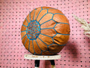 Large Round Moroccan Leather Pouf, Brown Tan Marrakech Seating, Handcrafted Footrest 19.69x 19.69" x 11.81" Inches