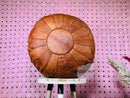 Handcrafted Moroccan Leather Pouf - "19.69x19.69x11.81" Inches Bohemian Ottoman, Footstool, Floor Pillow for Home Decor, Moroccan Furniture