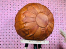 Handcrafted Moroccan Leather Pouf - "19.69x19.69x11.81" Inches Bohemian Ottoman, Footstool, Floor Pillow for Home Decor, Moroccan Furniture