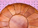 Handcrafted Moroccan Leather Pouf - "19.69x19.69x11.81" Inches Bohemian Ottoman, Footstool, Floor Pillow for Home Decor, Moroccan Furniture