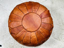 Handcrafted Moroccan Leather Pouf - "19.69x19.69x11.81" Inches Bohemian Ottoman, Footstool, Floor Pillow for Home Decor, Moroccan Furniture