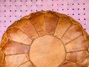Handcrafted Moroccan Leather Pouf Ottoman - Brown Pouf, Perfect for Living Room Décor, Footstool & Moroccan Ottoman