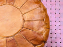 Handcrafted Moroccan Leather Pouf Ottoman - Brown Pouf, Perfect for Living Room Décor, Footstool & Moroccan Ottoman