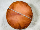 Handcrafted Moroccan Leather Pouf Ottoman - Brown Pouf, Perfect for Living Room Décor, Footstool & Moroccan Ottoman