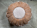 Handcrafted Moroccan Leather Pouf Ottoman - Bohemian Brown Pouf, "18.90x18.90x12.20" Inches Footstool Ottoman, Perfect for Boho Decor