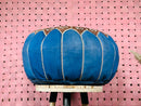Handcrafted Moroccan Leather Pouf Ottoman Footstool - Blue & Brown Genuine Leather Pouf Cover - Unique Leather Ottoman Pouf