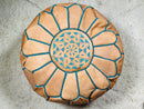 Handmade Moroccan Leather Pouf – Premium Genuine Leather Ottoman Pouf for Living Room Decor, Moroccan Style Gift