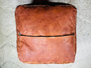 Handcrafted Moroccan Leather Pouf Ottoman – Square Floor Cushion, Living Room Decor, Perfect as a Footstool or Ottoman