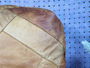 Handcrafted Authentic Morocan Leather Pouf - Square Ottoman Pouffe for Living Room Decor | Unstuffed Genuine Brown Footstool, Artisan Pouffe