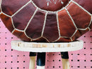 Handmade Moroccan Leather Pouf - Natural Brown Floor Pillow | Ottoman Footstool | Moroccan Decor Pouf for Bohemian Home | By 100kends