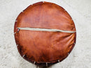Handmade Moroccan Leather Pouf - Natural Brown Floor Pillow | Ottoman Footstool | Moroccan Decor Pouf for Bohemian Home | By 100kends