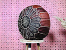 Handcrafted Dark Brown Moroccan Leather Pouf Ottoman – Round Moroccan Pouffe, Luxury Decor Pouf, Perfect for Living Room & Bedroom