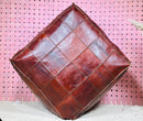 Authentic Moroccan Leather Pouf Chair - Handmade Floor Cushion, Luxury & Artistic Design, Minimalist Eco-Friendly Textured Pouf