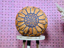 Handmade Moroccan Leather Pouf - Brown Round Ottoman Footstool - Handcrafted Living Room Pouf, Unstuffed Hassock Ottoman