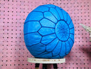 Handcrafted Blue Morocan Leather Pouf Ottoman - Authentic Berber Pouffe, Stylish Home Gift, Perfect Moroccan Decor Accent, Versatile Seating