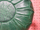 Handcrafted Moroccan Leather Pouf Ottoman - Boho Round Footstool, Floor Cushion, Bohemian Home Decor - Quality Poufs by 100kends