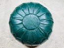 Handcrafted Moroccan Leather Pouf Ottoman - Boho Round Footstool, Floor Cushion, Bohemian Home Decor - Quality Poufs by 100kends