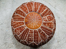 Handcrafted Moroccan Leather Pouf - Bohemian Berber Floor Cushion, Perfect Footstool & Living Room Decor, Ready to Ship pouf