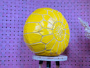 Vibrant Yellow Moroccan Leather Pouf – Handmade Bohemian Footstool, Perfect for Home Decor Accent